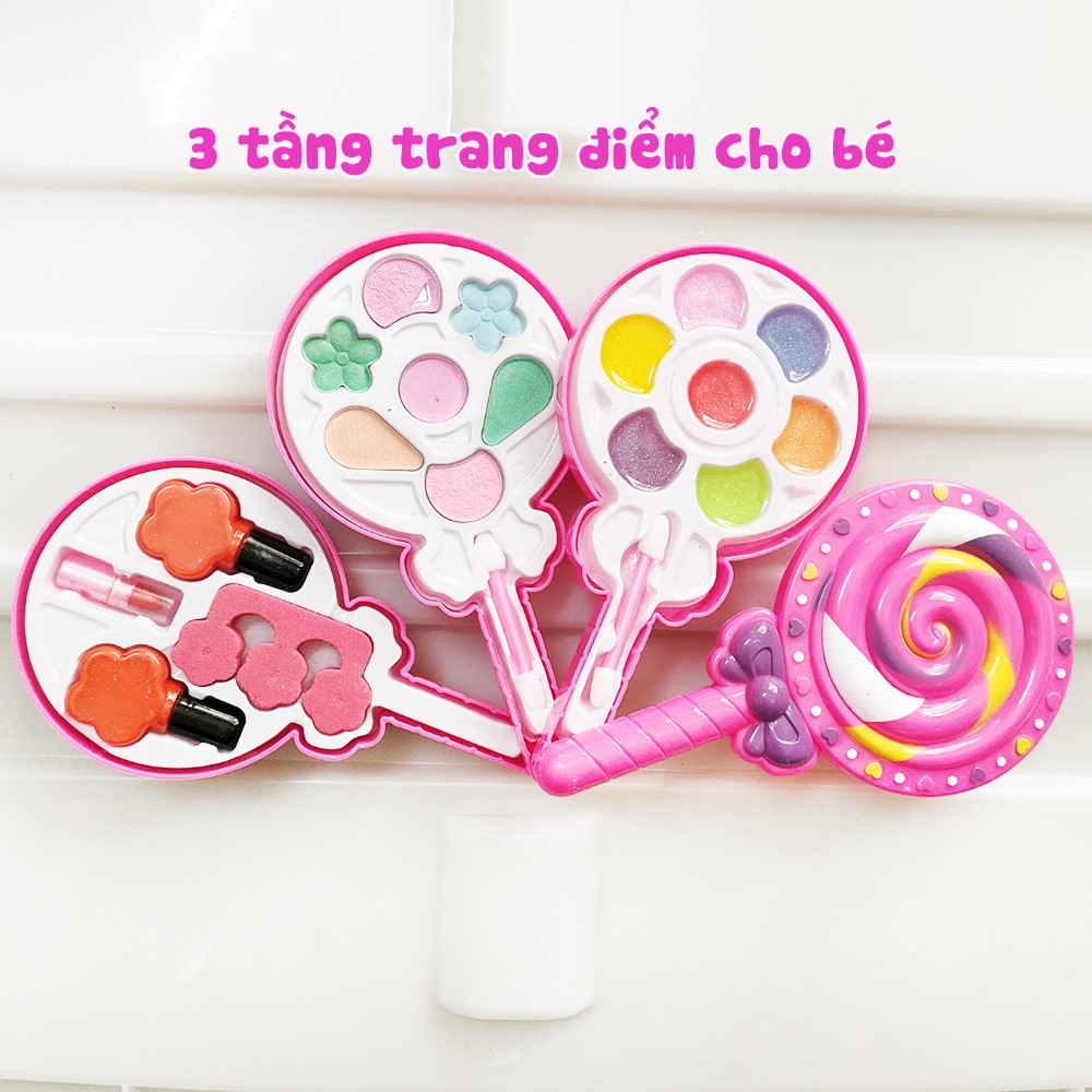 Bộ đồ chơi trang điểm phấn thật kẹo lolipop & ngựa pony