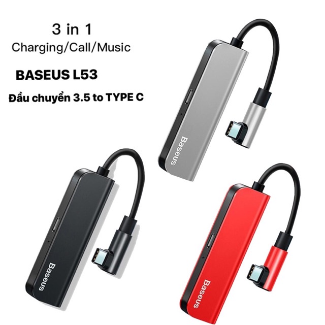 Jack Baseus L54 / L60S / L53 Cáp Chuyển Đổi Type-C sang 3.5mm vừa nghe vừa sạc
