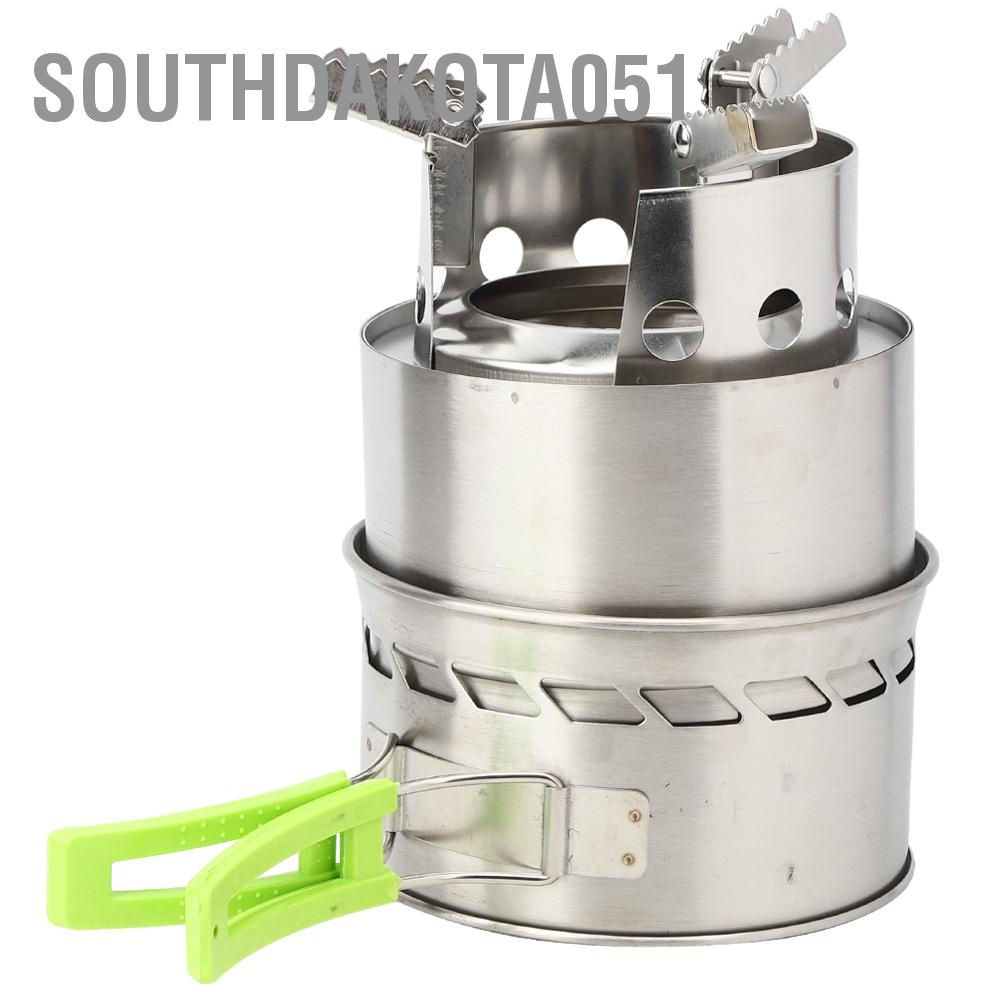 [Hàng Sẵn] Bếp Củi Di Động cắm trại ngoài trời chống gió Dùng Nấu ăn bằng thép không gỉ【Southdakota051】