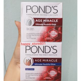 Bộ Đôi Kem Dưỡng Chống Lão Hóa Da Ngày Và Đêm Pond's Age Miracle 50g/hũ
