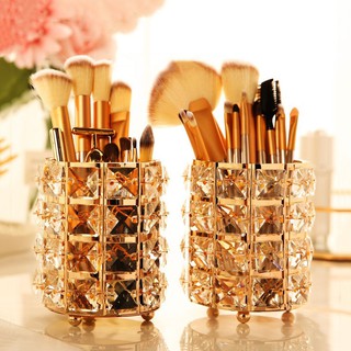 Lọ pha lê đựng cọ trang điểm (màu bạc)