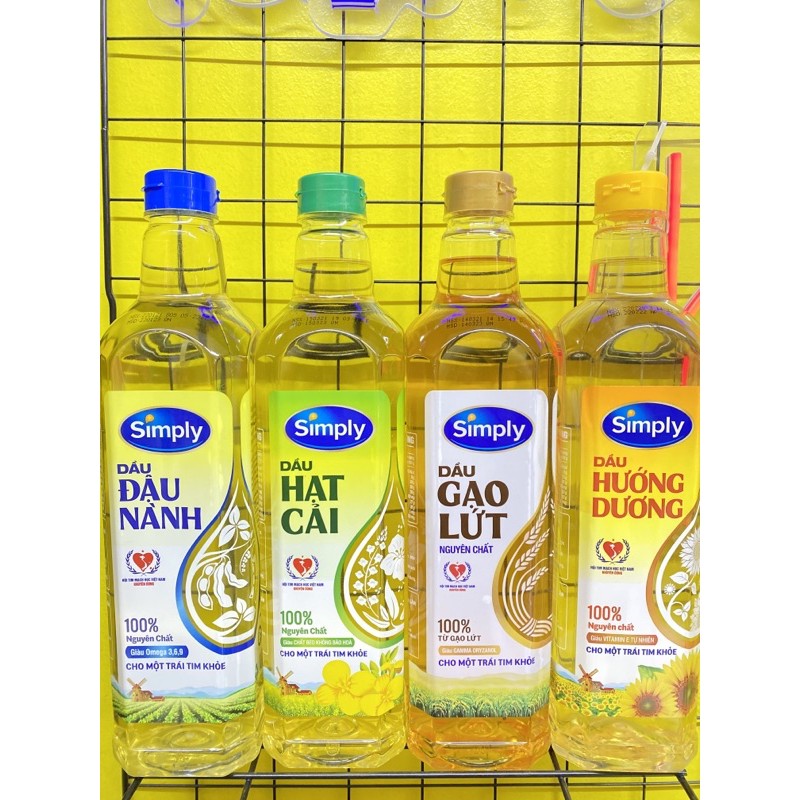 [Mã GROSALE55 giảm 8% đơn 500K] Dầu ăn Simply chai 1 lít