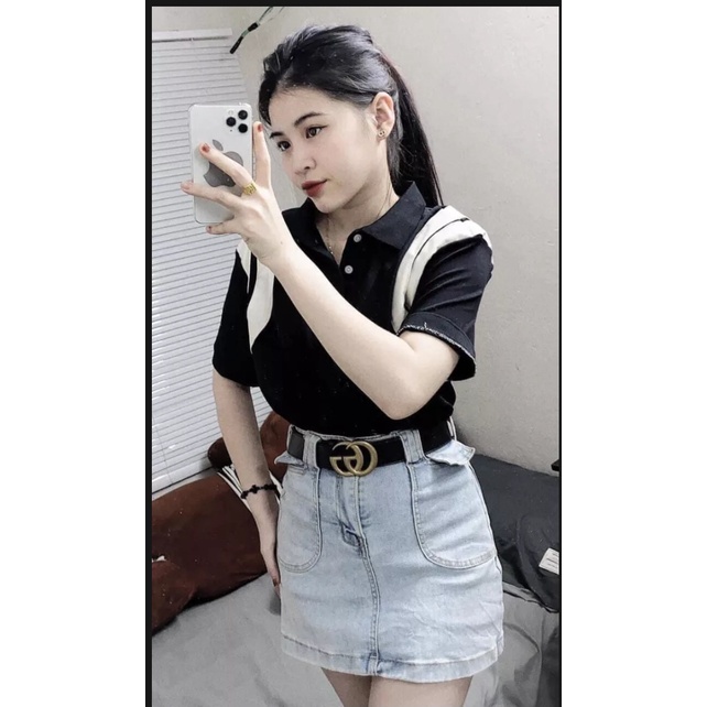 ÁO THUN POLO NỮ CÓ CỔ PHỐI KẺ SỌC ĐƠN GIẢN CÓ BIGSIZE (45-75KG)