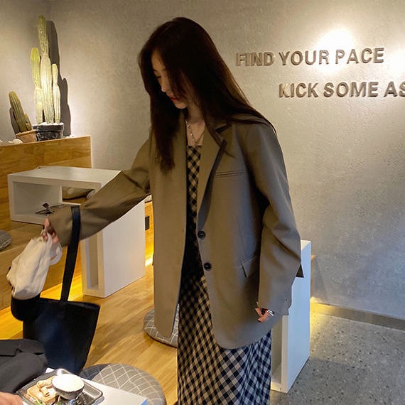 Áo Khoác Blazer Vest Dáng Rộng Phong Cách Hàn Quốc Thời Trang Xuân Thu  Mới Cho Nữ  Oversize Blazer