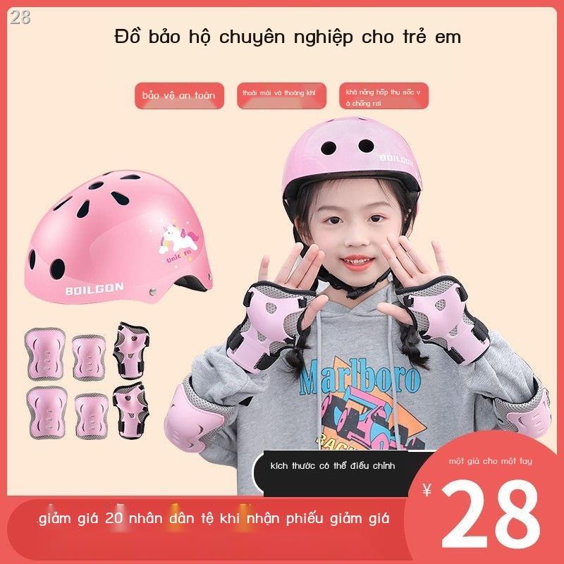 Trượt patin đồ bảo hộ mũ hiểm trẻ em trọn bộ thiết bị giày xe đạp cân bằng chống ngã thể thao đệm đầu gối