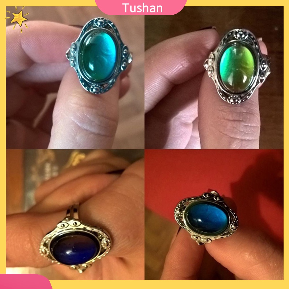 Nhẫn Unisex Thay Đổi Màu Sắc Theo Tâm Trạng Phong Cách Vintage
