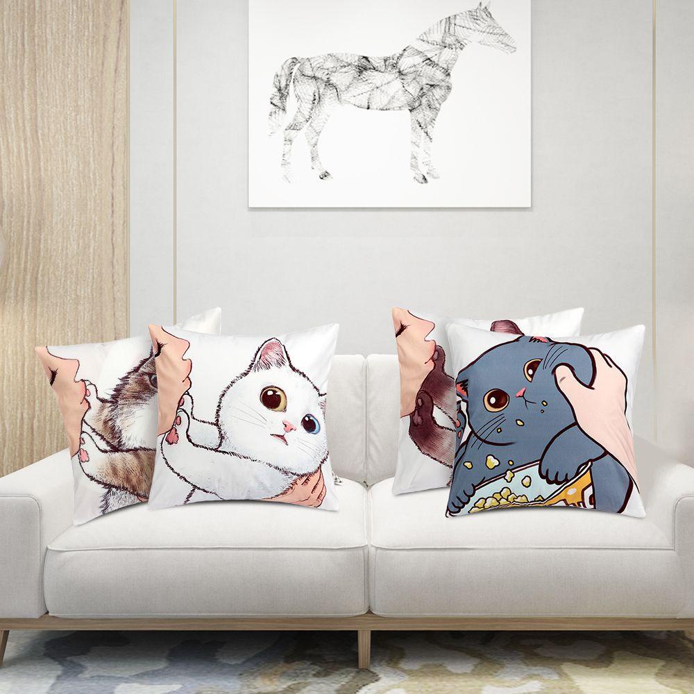 LONTIME Vỏ Gối Sofa Trang Trí Hình Thú Cưng Hoạt Hình