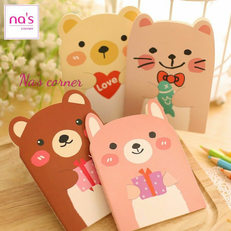 Sổ tay ghi chú hình thú cute kẻ ngang 10x14cm kute 40 trang