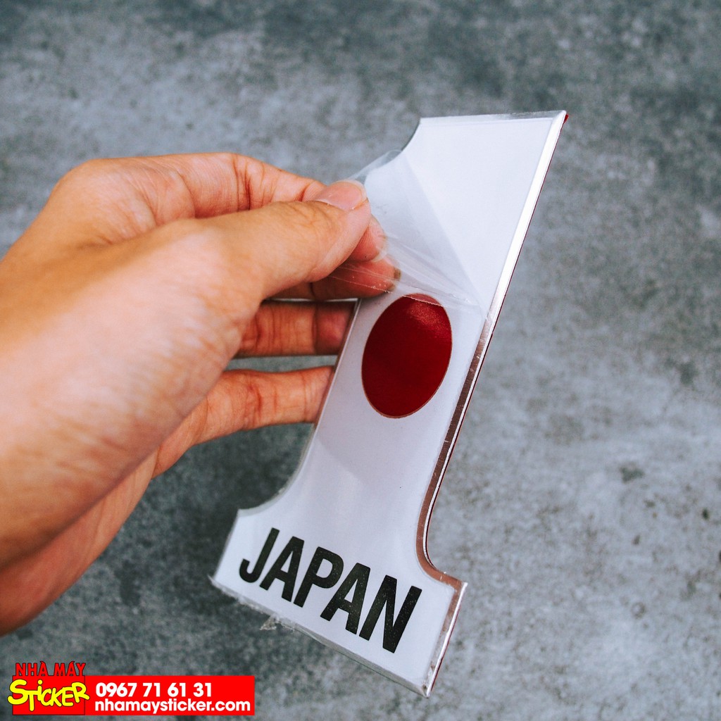 Sticker hình dán metal  - STICKER FACTORY số 1 cờ Nhật Japan