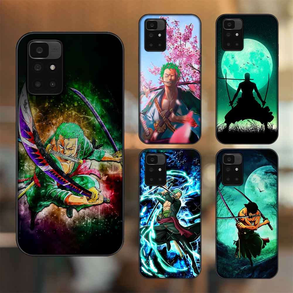 Ốp lưng Xiaomi Redmi 10 viền đen in hình Zoro One Piece