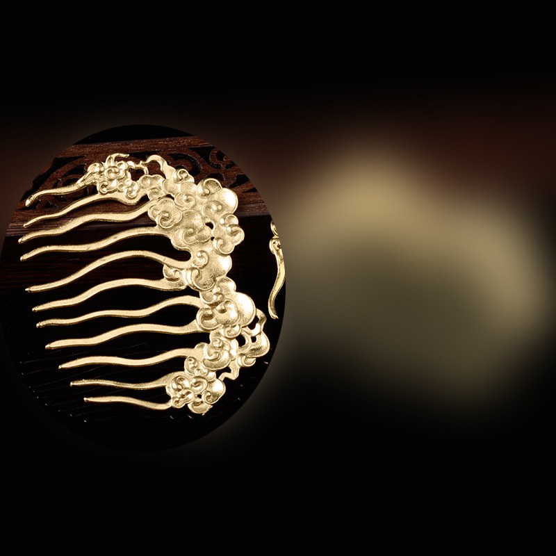 1 cán trâm vân mây 79*62mm nguyên liệu làm trâm làm trang sức cổ trang