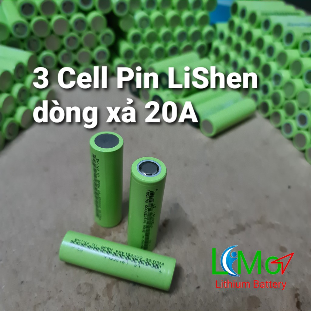 LIMO - (3 cell) Pin lishen 2000mAH dòng xả cao 20A. Pin sạc lithium Lishen mới, dung lượng chuẩn