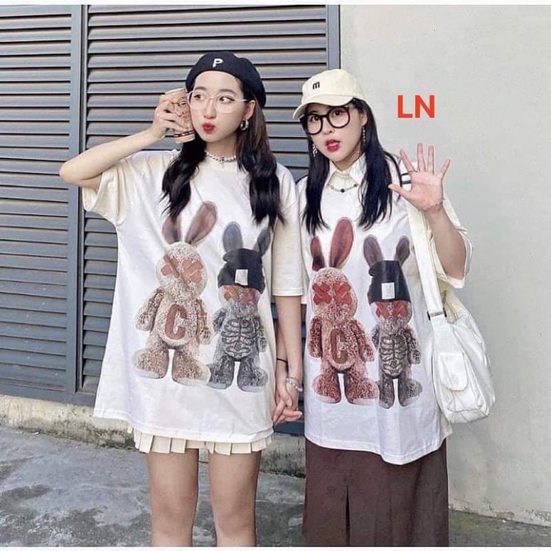 Áo phông 2 thỏ mắt X chữ C TH6