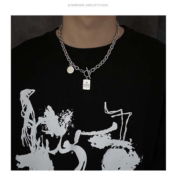 Dây Chuyền Vòng Cổ Titan Nam Nữ Cấp Không Gỉ Mặt Khắc Chữ GRAGE Cho Nam &amp; Nữ - Maxshopdoc