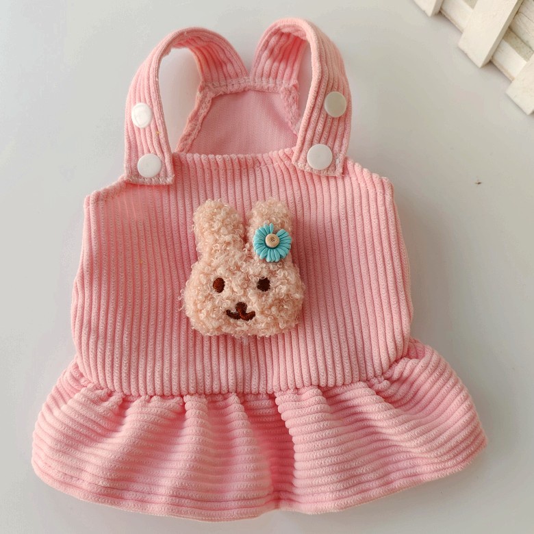 [27Pets] Váy Yếm Vải Nhung Trang Trí Búp Bê
