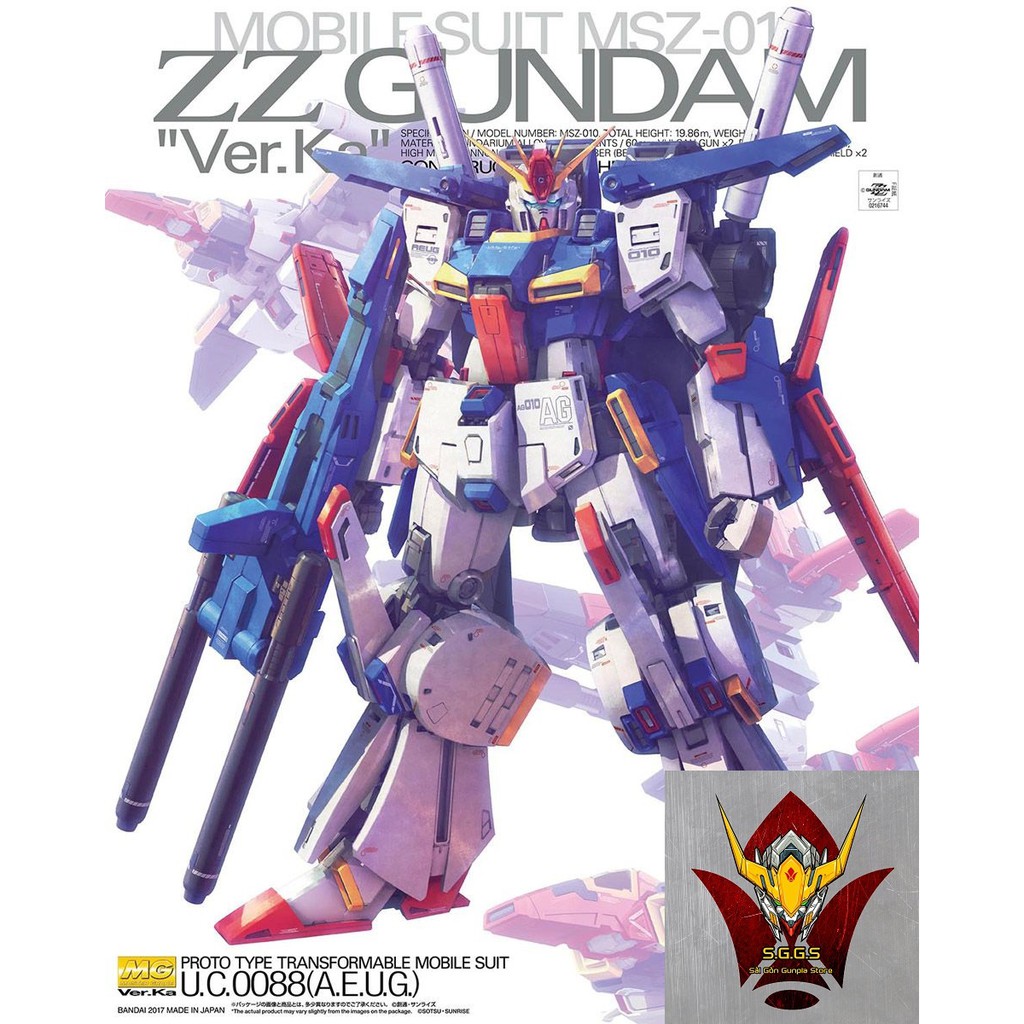 Mô Hình Lắp Ráp Mg ZZ Gundam Ver Ka Bandai 1/100 UC Đồ Chơi Anime Nhật