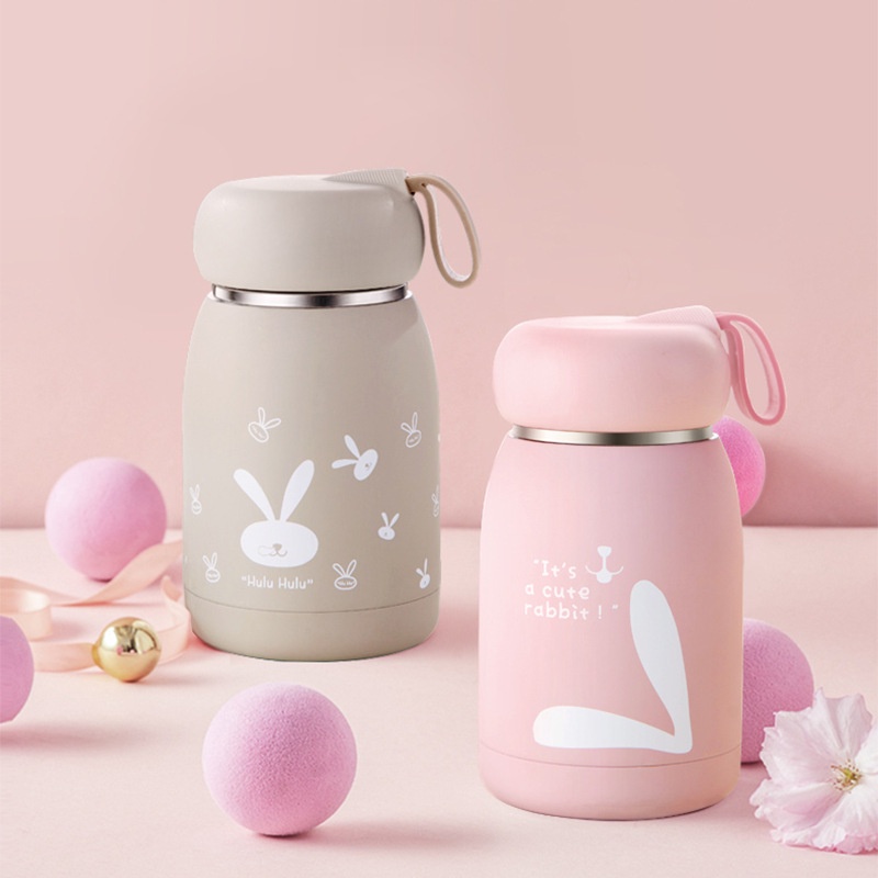 Dễ Thương Bình Đựng Nước Cách Nhiệt Chống Trượt Chống Mài Mòn Hình Thỏ Đáng Yêu Cho Trẻ Em