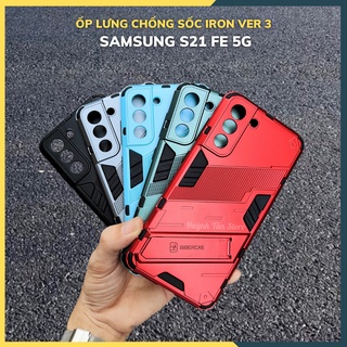 Ốp lưng SamSung S21 Fe bảo vệ camera nhựa cứng chống sốc có giá đỡ iron man ver 3 phụ kiện điện thoại huỳnh tân store