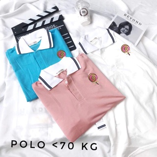 Áo polo xanh pha cổ trắng (free size)