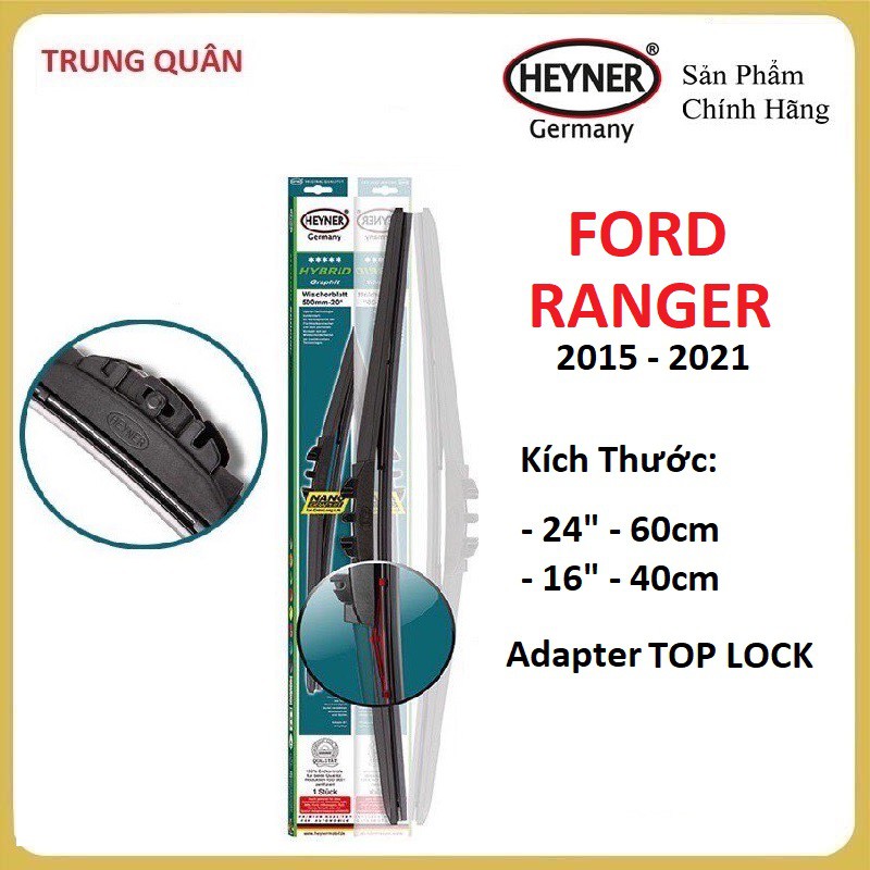 Cần Gạt Mưa Ford Ranger 2015-2021, Bộ gạt mưa mềm Heyner Germany Chính Hãng Cho Ford Ranger 2015-202