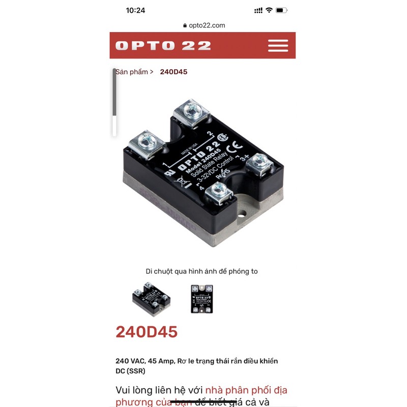 SSR- Solid State Relay OPTO22 45A Made in USA