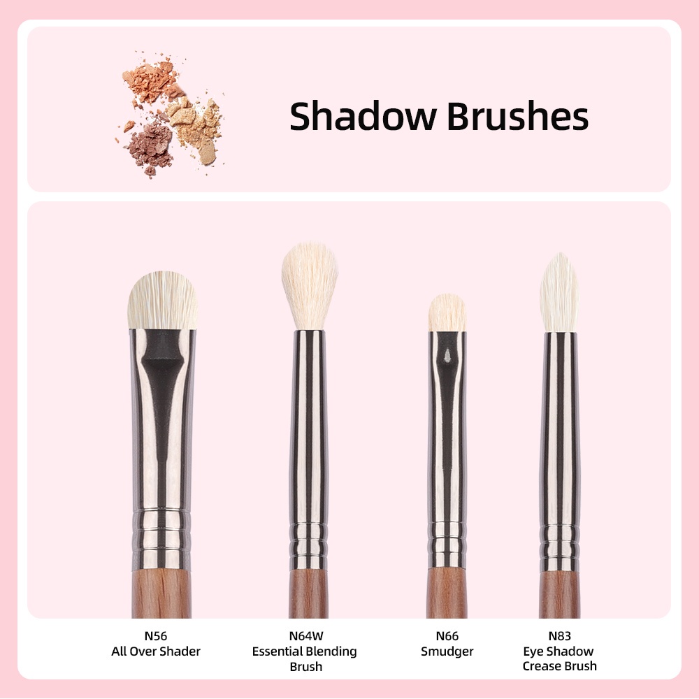 Set 4 Cọ Trang Điểm OVW N56N64Wn66N83 Lông Dê Màu Trắng