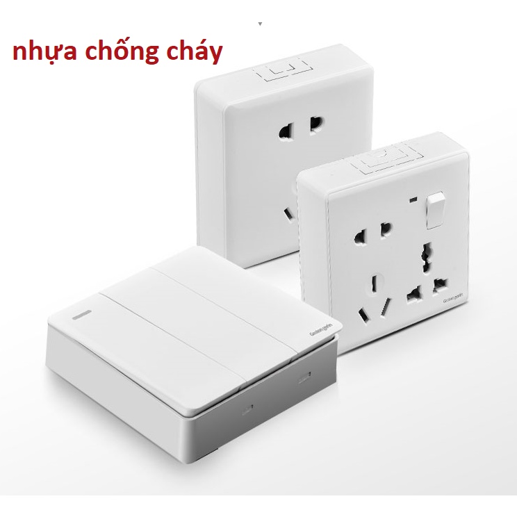 Ổ điện nổi 3 chấu + công tắc mỏng 2,5cm