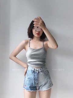 Áo yếm chéo dây lưng cột nơ