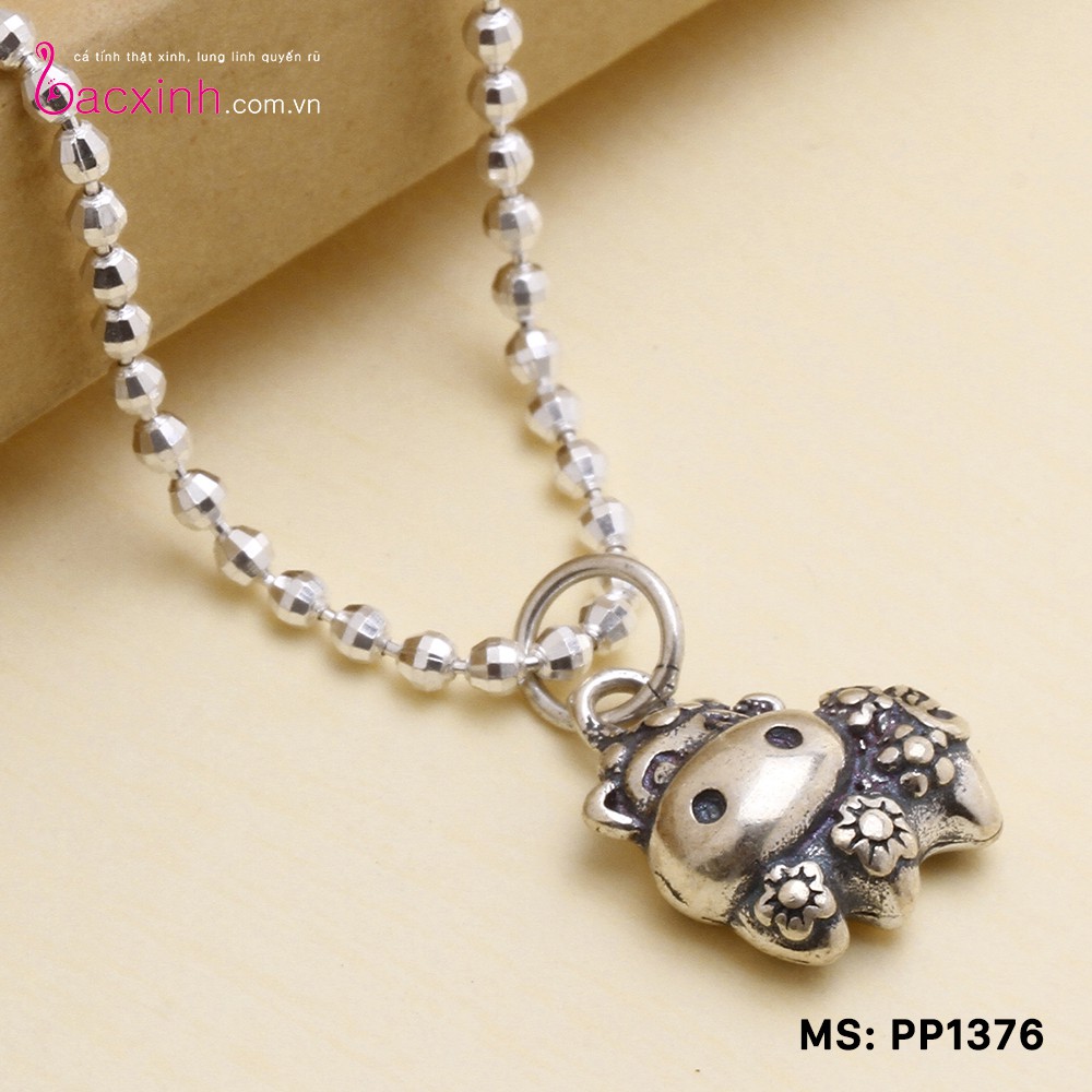 Mặt đeo dây chuyền, lắc tay, lắc chân cho bé 12 con giáp bạc Thái 925 Bạc Xinh Huệ Ngân - Quà tặng tuổi Sửu PP1376-MDC
