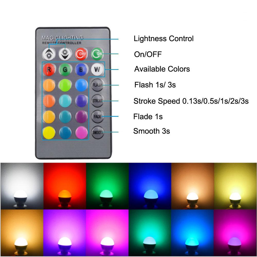 RGB E14 LED bulb 85-265V LED lamp spotlight + IR remote control dimmer driver interior decorations