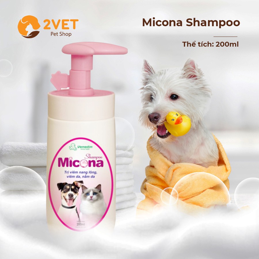 Sữa Tắm Micona Shampoo 200ml - Dầu Tắm Dành Riêng Cho Chó Và Mèo - Chăm Sóc Lông Cho Thú Cưng