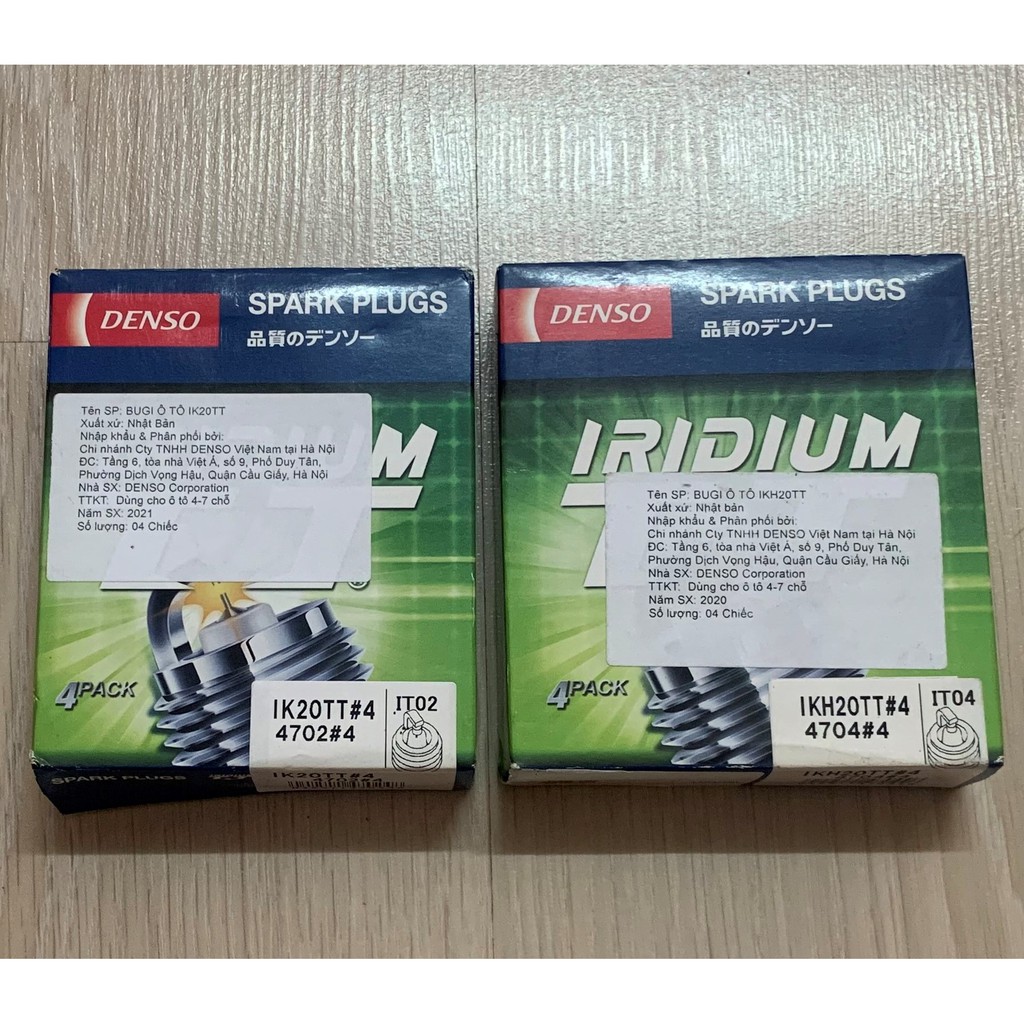 Chính hãng Denso - Bộ 4 Bugi xe hơi DENSO Iridium Power IK20 , IK20TT , IKH20 , IKH20TT , ITV20 , IXUH22 , IXU22