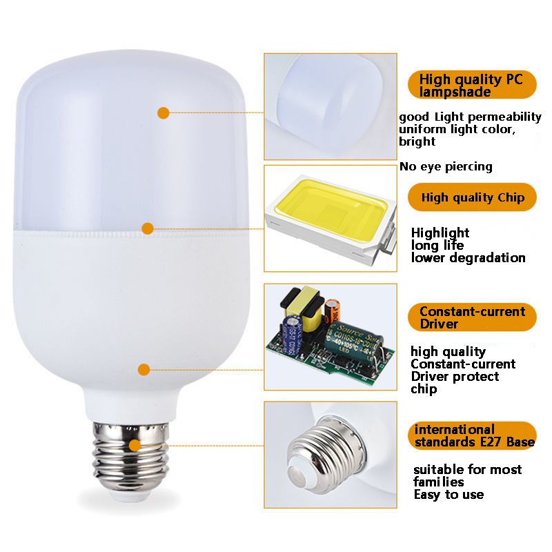 Bóng Đèn Led E27 220v 10w 20w 30w 40w 50w 60w 80w