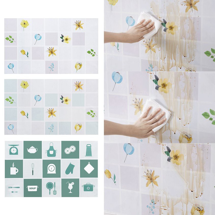 【COD】Giấy dán tường tráng nhôm tự dính chống thấm nước và dầu 75*45cm | BigBuy360 - bigbuy360.vn