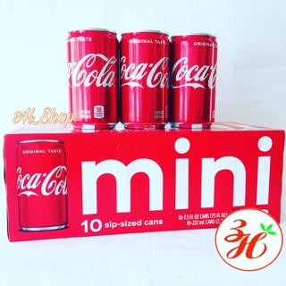 Coca mini cây 10 lon date T6/21 Mỹ