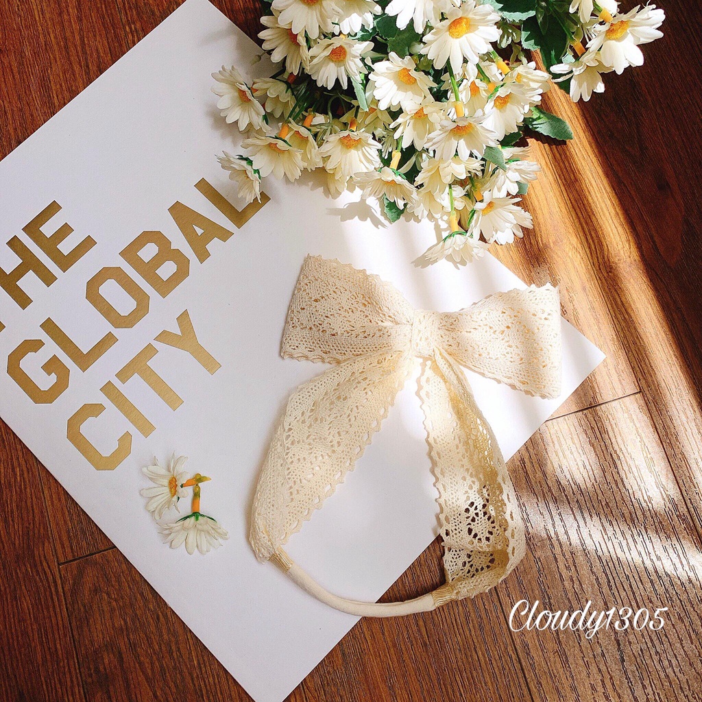 Tuban / băng đô nơ đứng bảng 6cm xinh xắn