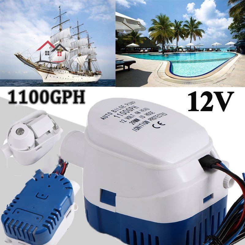 Máy Bơm Nước Chìm 12V Tự Động Có Công Tắc Cho Thuyền Tự Động
