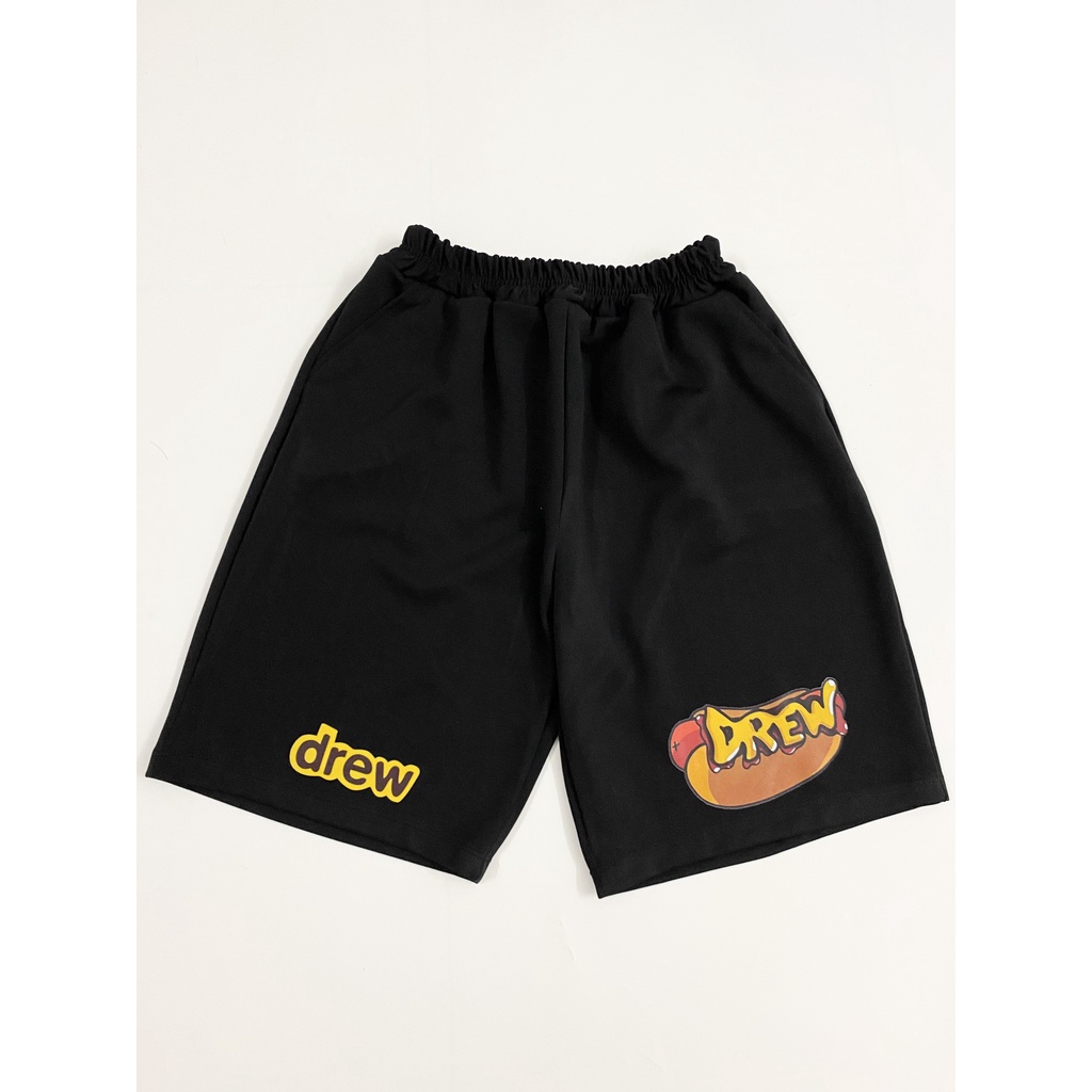 QUẦN SHORT DREW Nam Nữ, chất thun Poly 2 da, quần đùi thể thao, cộc ngắn form rộng unisex. KKIM SHOP