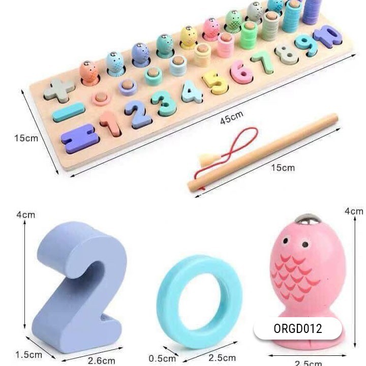 Bộ đồ chơi ghép số câu cá bằng gỗ