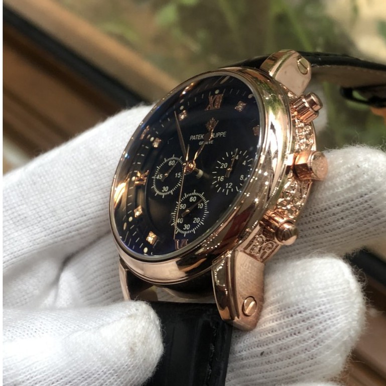 (Bảo hành 12 tháng) Đồng hồ Nam Patek philippe dây da mềm, kính chống xước, thẻ bảo hành 12 tháng - Patek | BigBuy360 - bigbuy360.vn