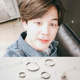 Khuyên tròn mảnh giống BTS Jimin bạc 925