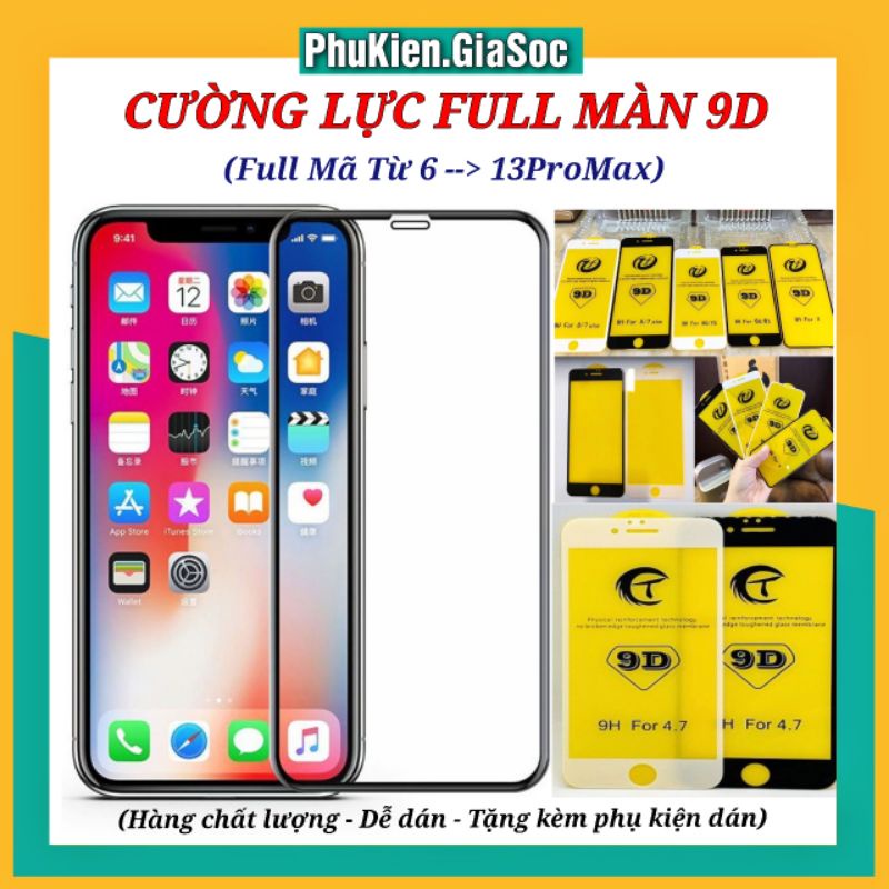 [9D] KÍNH CƯỜNG LỰC 9D FULL MÀN DÀNH CHO IPHONE - HẠN CHẾ BÁM VÂN TAY