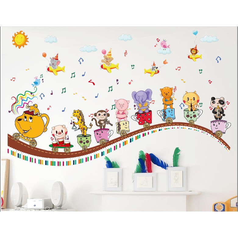 Decal dán tường đoàn tàu thần đèn