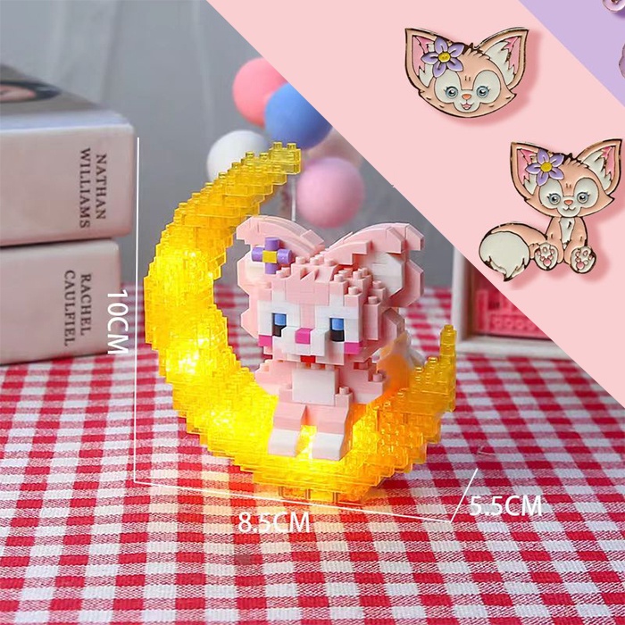 khối xây dựng nano Disney Tương thích với  Khối xây dựng mặt trăng LinaBell đèn LED Mô hình cô gái Quà tặng Đồ chơi