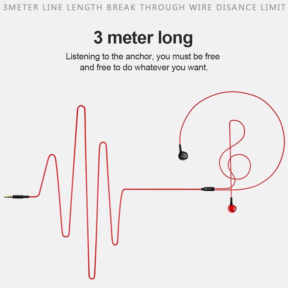 Tai Nghe Có Dây Dài 3m Giắc Cắm 3.5mm Có Mic