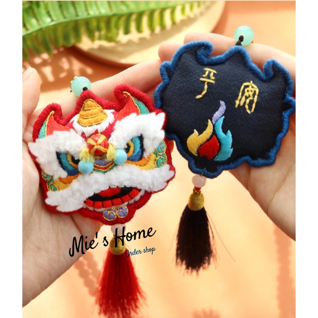 DIY BỘ KIT TỰ THÊU ĐẦU LÂN MẬP - CẦU MAY LÀM MÓC KHOÁ TÚI THƠM TREO Ô TÔ VÀ QUÀ TẶNG - MIE SHOP HANDMADE