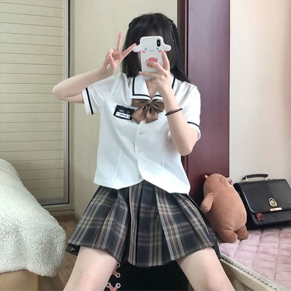 Áo Sơ Mi Ngắn Dáng Rộng Thắt Nơ Kiểu Nhật Bản Dễ Thương