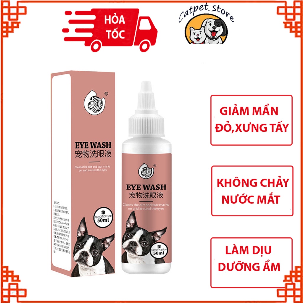 Nhỏ rửa mắt sát khuẩn chó mèo, rửa sạch sát khuẩn vết thương cho thú cưng