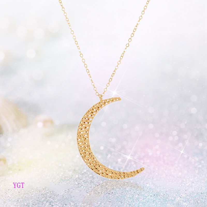 Ygt Vòng cổ Mặt Hình Mặt Trăng Bằng Thép Không Gỉ Thời Trang Cho Nữ