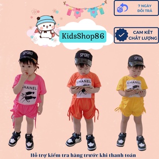 Bộ quần áo cộc tay cotton tàu 100% có dây rút cho bé gái đường may tỉ mỉ bán shop size 7-19kg [CT72]